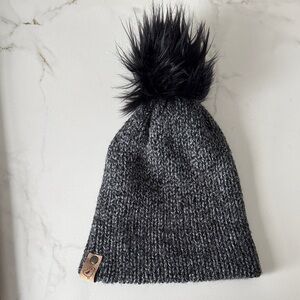 Cozy Black Knit Pom-Pom Beanie